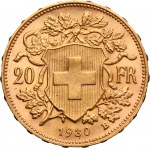 Switzerland, Swiss Confederation, 20 Francs Berno1930 B