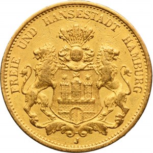 Germany, City of Hamburg, 20 Mark 1876 J