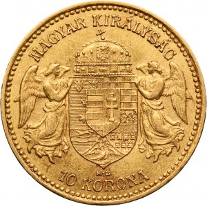 Hungary, Franz Joseph I, 10 Korona Kremnitz 1904 KB