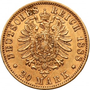 Germany, Kingdom of Prussia, Friedrich III, 20 Mark Berlin 1888 A