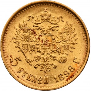 Russia, Nicola II, 5 Rubli San Pietroburgo 1898 АГ