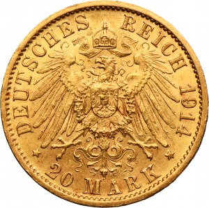 Germany, Kingdom of Prussia, Wilhelm II, 20 Mark Berlin 1914