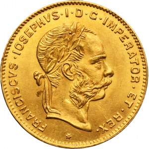Austria, Francesco Giuseppe I, 4 fiorini = 10 franchi Vienna 1892 - BICICLETTA NUOVA