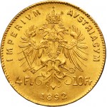 Austria, Franz Joseph I, 4 Florin = 10 francs Wien 1892