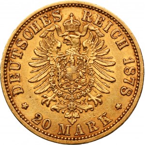 Germany, Kingdom of Prussia, Wilhelm I, 20 Mark Berlin 1878 A