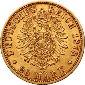 Germany, Kingdom of Prussia, Wilhelm I, 20 Mark Berlin 1878 A