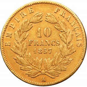 France, Napoleon III, 10 Francs Paris 1857 A