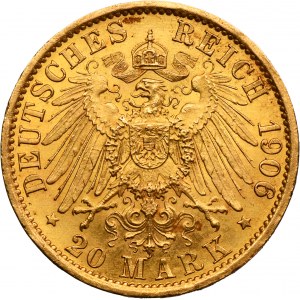 Germany, Kingdom of Prussia, Wilhelm II, 20 Marek Berlin 1906 A