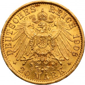 Germany, Kingdom of Prussia, Wilhelm II, 20 Marek Berlin 1906 A