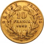 France, Napoleon III, 10 Francs Paris 1868 A