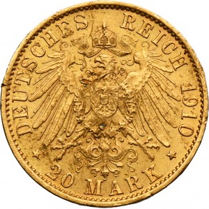 Germany, Kingdom of Prussia, Wilhelm II, 20 Mark Berlin 1910 A