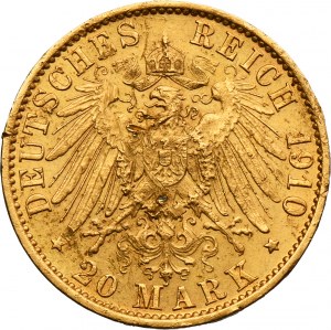 Germany, Kingdom of Prussia, Wilhelm II, 20 Mark Berlin 1910 A