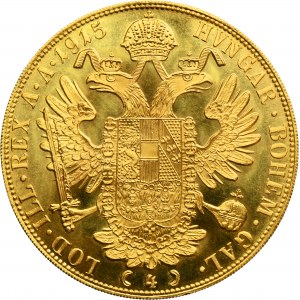 Rakousko, František Josef I., 4 dukáty Vídeň 1915 - NOVÉ MINOVÁNÍ