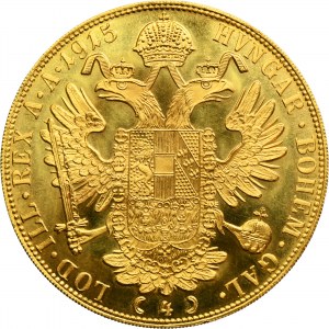 Austria, Franz Joseph I, 4 Ducats Vienna 1915 - RESTRIKE