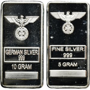 Set, Allemagne, Barres en argent '999' (10 g + 5 g)