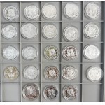 Set, Set of silver commemorative medals (23 pieces).