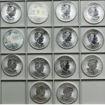 Set, Austria and Canada, Elizabeth II, 1.50 Euro and 5 Dollars (16 pcs.)