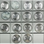 Set, Austria and Canada, Elizabeth II, 1.50 Euro and 5 Dollars (16 pcs.)