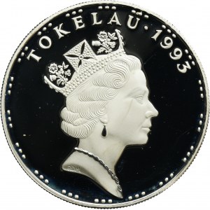 Tokelau, Elizabeth II, 5 Dollars 1993 - Iguana