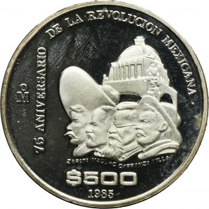Mexico, 500 Pesos 1985 - 75th anniversary of the Revolution of 1910