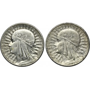 Zestaw, II RP, Głowa Kobiety, 10 złotych 1932-1933 (2 szt.)