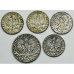 Set, II RP, Sailing ship, 2-5 gold 1936 (5 pieces).