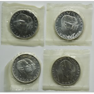 Zestaw, Norwegia, Olaf V, 25 koron 1970 (4 szt.)