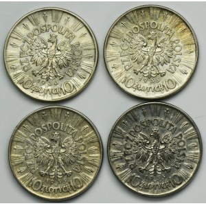 Zestaw, II RP, Piłsudski, 5 złotych 1935-1936 (4 szt.)