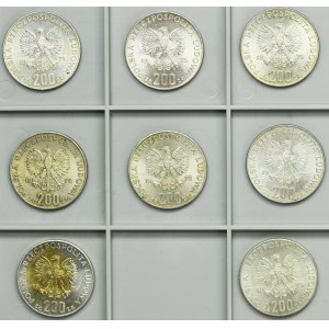 Zestaw, PRL, 200 złotych 1975 Zwycięstwo nad faszyzmem (8 szt.)