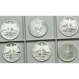 Set, Germany, FRG, 5 Mark 1973-1977 (6 pcs.)
