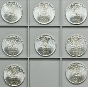 Set, Italy, Italian Republic, 1.000 Lire 1970 (8 pcs.)