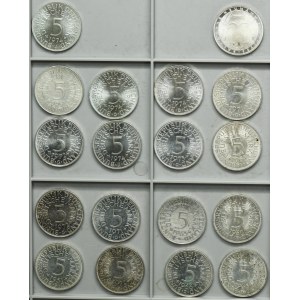 Set, Germany, FRG, 5 Mark (18 pcs.)