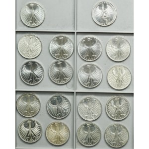 Set, Germany, FRG, 5 Mark (18 pcs.)