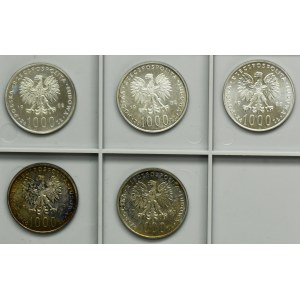 Zestaw, 1.000 złotych 1982-1983 Jan Paweł II (5 szt.)
