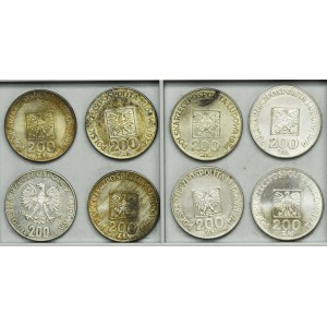 Zestaw, PRL, 200 złotych 1974-1976 (8 szt.)