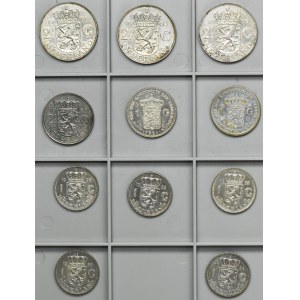 Set, Netherlands, Juliana, 2 1/2 Gulden and 1 Gulden 1953-1963 (10 pcs.)