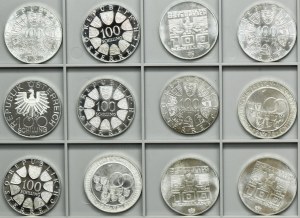Set, Austria, Second Republic, 100 Schillings (12 pcs.)