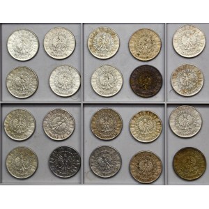 Zestaw, II RP, Piłsudski, 5 złotych 1934-1936 (20 szt.)