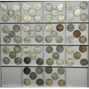 Set, Germania, Impero tedesco, Guglielmo I, 1 marco 1873-1916 (70 pezzi).