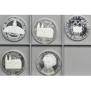 Set, Austria, 100 Schillings 1976-1979 (5 pcs.)