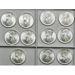 Set, Italy, Italian Republic, 500 Lire 1958-1967 (11 pcs.)