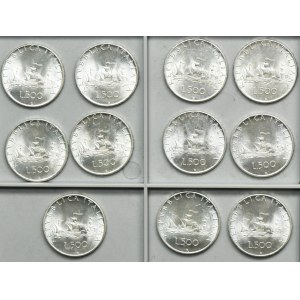 Set, Italy, Italian Republic, 500 Lire 1958-1967 (11 pcs.)