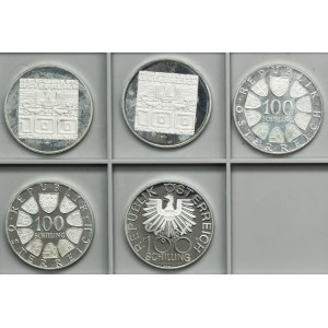 Set, Austria, 100 scellini 1976-1979 (5 pezzi).