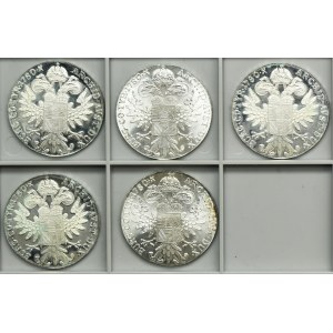 Lot, Austria, Maria Theresa, Thaler Wien 1780 SF - RESTRIKE (5 pcs.)