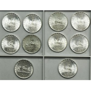 Set, Italy, Italian Republic, 500 Lire 1958-1967 (10 pcs.)