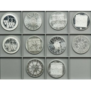 Set, Austria, 100 Schillings 1975-1978 (10 pcs.)