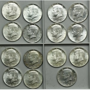 Set, USA, 1/2 Dollar 1964-1967 (15 psc.)