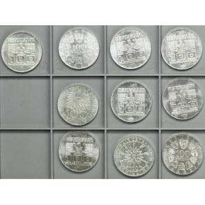 Set, Austria, 100 Schillings 1975-1979 (10 pcs.)
