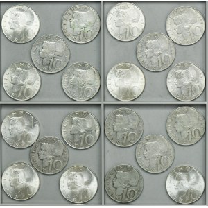 Ensemble, Autriche, 10 Shillings 1957-1973 (20 pièces).