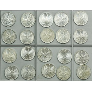 Set, Germany, FRG, 5 Mark 1958-1974 (20 pcs.)